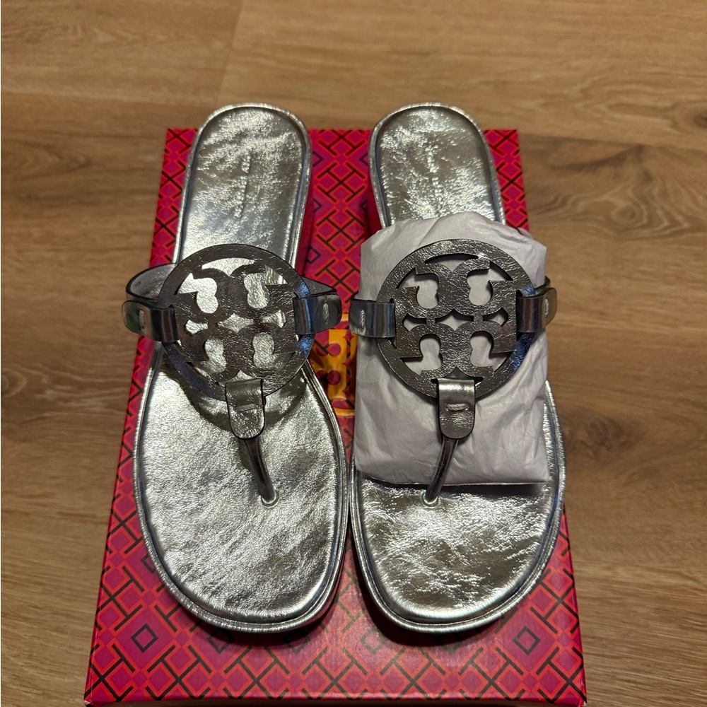 Tory Burch Silver Sandals